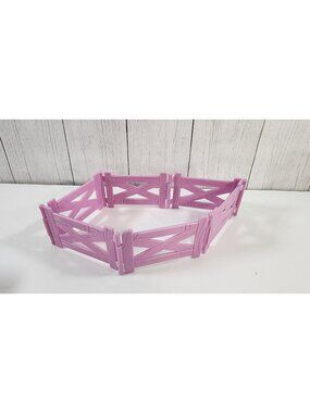 RARE FISHER PRICE DOLLHOUSE PURPLE FENCE PIECES ONCE UPON A DREAM CASTLE STABLE